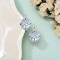 wholesale 925 Sterling Silver Compass Star Drop Earrings with Blue Opal Stone and White Gold Plated Accents-0-1