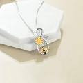 wholesale 925 Sterling Silver Sunflower And Bee Pendant Necklace-0-3