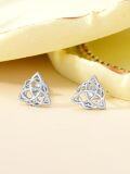 wholesale 925 Sterling Silver Trinity Knot Stud Earrings - Irish  for Women-0-4
