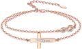 wholesale Rose Gold 925 Sterling Silver Cross & Infinity Stone Bracelet - Faith  for Women and Moms-0-0