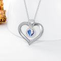 wholesale TOUPOP Snake Necklace For Women 925 Sterling Silver Heart Necklace With Saphir Jewelry Gift For Women Her Wife Girlfriend Mom Daughter Birthday Christmas Graduation Gift -0-4