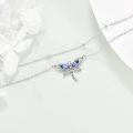wholesale 925 Sterling Silver Blue Crystal Dragonfly Ankle Anklet for Women's Gifts-0-1