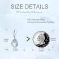 wholesale 925 Sterling Silver Teardrop Moonstone & Lapis Lazuli Filigree Flower Drop Earrings-0-4
