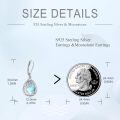 wholesale 925 Sterling Silver Teardrop Moonstone & Lapis Lazuli Filigree Flower Drop Earrings-0-4