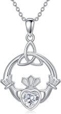 wholesale 925 Sterling Silver 925 with Moissanite Pendant Necklaces for Women - Celtic Knot Design-0-0