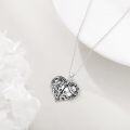 wholesale 925 Sterling Silver Gothic Heart Skull Pendant Necklace Couples Gift for Him Her-0-3
