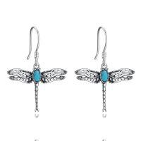 wholesale 925 Sterling Silver Turquoise Dragonfly Drop Earrings for Women-Turquoise