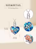 TOUPOP Sterling Silver Rose Quartz Heart Dragonfly Ash Holder Necklace-0-3