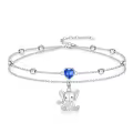 wholesale 925 Sterling Silver Heart and Cross Charm Ankle Anklets Wholesale for Women-0-1