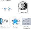 wholesale 925 Sterling Silver White Opal Crescent Moon & Star Stud Earrings Celestial s for Women Girls-0-25