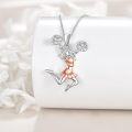 wholesale 925 Sterling Silver Sports Girl with Pom-Poms Charm Necklace - Cheerleading Gifts for Women-0-1