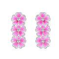 wholesale 925 Sterling Silver Pink Enamel Floral Stud Earrings - Cherry Blossom Jewelry for Women-0-0