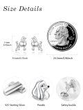 wholesale 925 Sterling Silver Poodle Dog Stud Earrings Platinum Plated Enamel Animal Jewelry-0-4