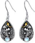 wholesale 925 Sterling Silver Snail & Mushrooms Teardrop Leverback Earrings-0-0