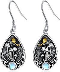 wholesale 925 Sterling Silver Snail & Mushrooms Teardrop Leverback Earrings-Mushroom