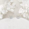 wholesale 925 Sterling Silver Open Heart Stud Earrings White Gold Plated Jewelry For Women-0-4