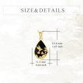 wholesale 14K Gold Solid 14K Gold Black Onyx Hummingbird Flower Pendant Gothic Necklace-0-3