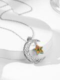 wholesale Sterling Silver Moon Star Necklace Celestial Pendant for Women-0-1