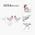 wholesale 925 Sterling Silver Rooster Stud Earrings - Hypoallergenic  for Women-0-3