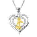 wholesale 925 Sterling Silver Saint Michael Archangel Heart Pendant Necklace Platinum Plated-0-0
