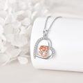 wholesale 925 Sterling Silver Pig Heart Charm Pendant Necklace s for Women Girls Kids-0-3