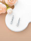 wholesale 925 Sterling Silver Moissanite Leverback Earrings 1.0ct D Color SI1 Clarity-0-6