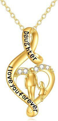 wholesale 14K Gold Infinity Love Daughter Forever Heart Pendant Necklace for Sisters-father