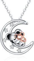 wholesale 925 Sterling Silver Moon & Koala Charm Necklace for Women Girls-0-0