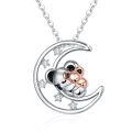 wholesale 925 Sterling Silver Moon & Koala Charm Necklace for Women Girls-0-0