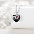 wholesale 925 Sterling Silver Black Austrian Crystal Heart Pendant Necklace-0-1