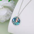 wholesale 925 Sterling Silver Baseball Pendant Necklace with Abalone Shell and Sport Theme Gift for Women Girls-0-3