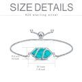 wholesale 925 Sterling Silver Blue Lapis Lazuli Hexagonal Adjustable Bolo Bracelet for Women Fine s-0-35