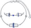 wholesale 925 Sterling Silver Cubic Zircon Capsule Pill Bracelet w Gift Box-0-10