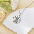wholesale 925 Sterling Silver Round Moon Phase with Raven Pendant Necklace-0-2