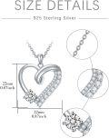 wholesale 925 Sterling Silver 925 Cubic Zirconia Heart Pendant Necklace for Women-0-1