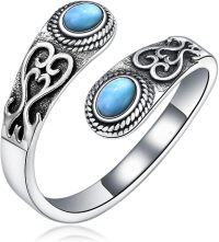 wholesale Sterling Silver Sun Moon Bee Celtic Tree Life Lotus Spoon Adjustable Open Ring Unisex Gift-Celtic-2-Celtic-2