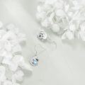 wholesale 925 Sterling Silver Heart-Shaped Blue Crystal Animal Theme Dangle Earrings for Women Gifts-0-2