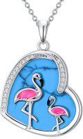 wholesale Chicken/duck/flamingo/penguin Necklace For Women Turquoise Necklace Heart Pendant Animal Jewelry Christmas Gift For Women Animal Lovers -0-0