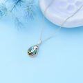 wholesale 925 Sterling Silver Volleyball Design Abalone Shell Pendant Necklace for Men & Women-0-2