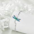 wholesale 925 Sterling Silver Enamel Dragonfly Charm Bracelet for Women Girls-0-2