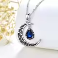 wholesale 925 Sterling Silver Crescent Moon with Amethyst Pendant Necklaces for Women s 45cm Chain Length-0-8