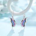 wholesale 925 Sterling Silver Multicolor Crystal Butterfly Drop Earrings for Women-0-2