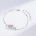 wholesale 925 Sterling Silver Flower Feather Charm Bracelet for Women -0-1
