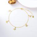 wholesale 14K Gold Butterfly Charm Anklet for Women - Adjustable Length with Extension Chain and Heart Pendant as Gift for Wife or Mom-0-3