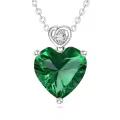 wholesale 14K White Gold 3ct Garnet Amethyst Aquamarine Emerald Ruby Peridot Sapphire Tourmaline Citrine Topaz Birthstone Pendant Necklace-0-0