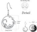 wholesale 925 Sterling Silver Moon & Stars Drop Earrings for Women-0-4