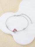 wholesale 925 Sterling Silver Red & Yellow Toadstool Charm Bracelet-0-2