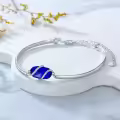 TOUPOP 925 Sterling Silver Gemstone Bracelet Bangle for Women-0-5