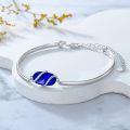TOUPOP 925 Sterling Silver Gemstone Bracelet Bangle for Women-0-5