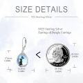 wholesale 925 Sterling Silver Moonstone Butterfly Black Cat Drop Earrings for Women - Unique Gifts for Cat Lovers-0-4